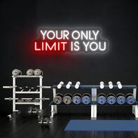 Votre Seule Limitation Est Vous Enseigne au Néon, Enseigne au Néon Personnalisée pour Salle de Sport, Décoration de Salle de Sport Motivational, Décoration Murale de Studio de Fitness, Cadeau pour