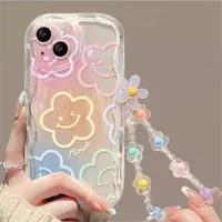 3D Flower Chain Case for Samsung Galaxy S25 S24 S23 S21 Ultra S25 Plus 5G S21 S20 FE A54 A34 A52 A53 A35 A55 A14 A24 A32 Cover