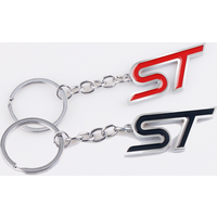 3D Metal ST Logo Car styling KeyChain Keyring Emblem Key Chain For Ford Focus Fiesta Ranger Shelby Kuga Fusion S-max Accessories