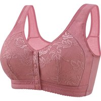 Plus Size Women Soft Cotton Sports Bra Wire Free Bras Front Closure Brassiere Comfortable Thin Underwear Middle-aged Elder