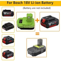 For Bosch 18V Lithium Batteries Converting To for Ryobi 18V Li-ion Battery Cordless Power Tools BS18RL Battery Adapter Converter