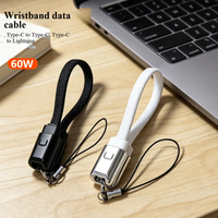 Outdoor travel fast charging data cable with hanging strap and keychain, portable and suitable for Apple and Huawei phones