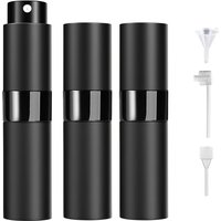 Perfume Travel Refillable Spray Bottles 8ml (3-Pack) 3 Dispensers - Empty Cologne Spray Bottles, Portable Leak-Proof Sprayers, Suitable for Travel (Black)