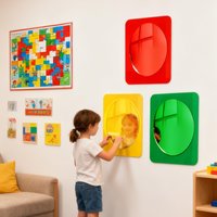 3 Pack Acrylic Convex Mirrors Self-Adhesive Sensory Bubble Mirrors Suitable for Wall Decor Providing Visual Tactile Stimulation