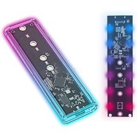 RGB M.2 SATA NGFF NVMe SSD Dual Protocol SSD Case Clear USB Type C 6/10Gbps M2 SSD Transparent External Enclosure Hard Disk Box