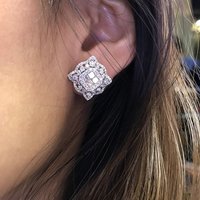 Huitan Bling Bling Cubic Zircon Stud Earrings for Women Newly Designed Temperament Elegant Bridal Earrings Luxury Trendy Jewelry