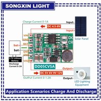 3.7V 4.2V Charger 5V 6V 9V 12V Discharger Board DC DC Converter Boost Module Solar Mobile Power Charger Lithium Battery DD05CVSA