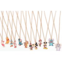 Cute Couple Necklace Cartoon Mickey Minnie Winnie Donald Goofy Pluto Alloy Pendant Matching Jewelry Gift for Students Kids Women