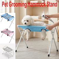 Pet Grooming Hammock Stand Foldable Breathable Mesh Bath Rack for Cats & Small Dogs Anti-Escape Easy To Trim Nails and Clean Ear