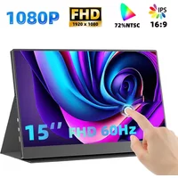 Touchscreen 15" Portable Monitor Full HD Office Aluminum Alloy Second External IPS display For Laptop XBox PS4/5 Switch Phone PC