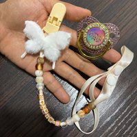 Cute Butterfly Comforting Baby Pacifier clip Set Soft Skin-Friendly Chewable Baby Pacifier 3D Print BPA-Free Suitable Newborns