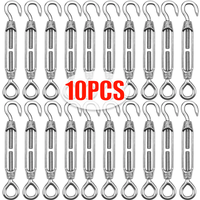 Stainless Steel Hook and Eye Tensioners Rope Cable Tension Set Adjustable Garden M4 M5 M6 M8 Wire Ropes Tensioner Locking Device