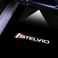 2Pcs LED Projection Courtesy Lights Car Logo Ghost Shadow Lamp Accessories For Alfa Romeo Stelvio 2017 2018 2019 2020 2021 2022