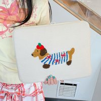 Tablet Pouch Cartoon Dog Laptop Sleeve Bag Sweet Shockproof Tablet Sleeve Bag Thin Cute Girl Computer Bag Girls/Lady/Women