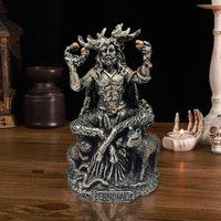 Celtic Horned God Wizard Resin Statue Myth Animal Deity Figurine Indoor Home Outdoor Garden Lawn Decor Vintage Religious