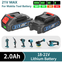 21V 2.0Ah Rechargeable Lithium Ion Battery with Indicator for Makita Electric Wrench, Saw, Drill Power Tool Replacement Battery