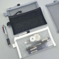 1-3Pcs Transparent Mesh Pencil Case Large Capacity Storage Bag Nylon Zip Pencil Bag Office School Supplies office supplies