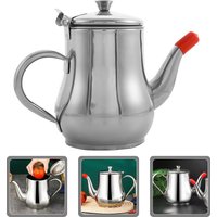 Stainless Steel Oil Container Kitchen Oil Strainer Pot with Comfortable Heat Resistant Handle for Grease Filtering Storage
