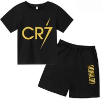 3D kids T-shirt Summer CR7 Star Print Top/Shorts Boys/Girls Preschool 3-13Y Birthday Gift Sunshine Casual Round Neck Sports Set