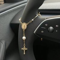 Prayer Bead Car Pendant, Unique And Stylish Vehicle Accessory, Steering Wheel Ornament, Easy And Cute, Adjustable Length, 1pc