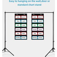 6 Pocket Sentence Strip Chart Clear Reusable Teacher Pocket Chart for Classroom Home Office Hanging Organizer School Supplies