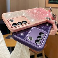 Bling Glitter Camera Protector Silicone Case For Samsung Galaxy A14 A24 A34 A54 A15 A25 A35 A55 A05 A05S 4G 5G Funda Cover