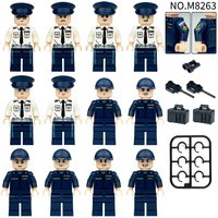 M8263 Russian Officers and Soldiers Assemble Small Particle Building Block Toy Figurine Earphone Accessories Bag