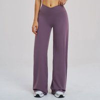 Ningyu Casual wide Leg Pants Yoga Pants Women Crossed waist Loose Pants for Outdoor Workout Running and Sports Wide Leg Pants