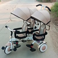 Triple Rider Tricycle Stroller for Family Outings: 3-Seat Design with Sunshade for Toddlers (New Model)