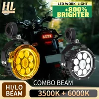 HAOLIDE Motorcycle LED Auxiliary Lights Ultra Bright Fog Lights Hi/Low Amber White Beam, Strobe Modes off-road use R1250GSA