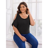 Plus-size women's fashionable casual sleeveless loose short-sleeved shirt, suitable for daily outings and home relaxation