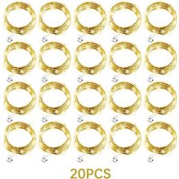 20 Pack String Fairy Lights 20Led 2M Silver Copper Wire Battery Powered Decorations Lights For Wedding Party Christmas Decor