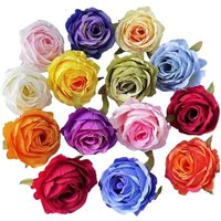 5/10Pcs 9cm Artificial Rose Flower Heads Valentine's Day Party Birthday Home Decoration New Year's Gift Wedding Decor Supplies