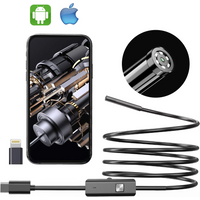 Caméra endoscopique HD 1080P, Endoscope avec 8 lumières LED, caméra d'inspection de 8mm pour iOS Android Samsung
