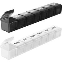 New Premium Portable Weekly Pill Cases 7 Day 7 Grids Pill Organizer Storage Box Container Travel for Medicine Vitamins Fish Oils