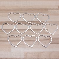 IFOCUS 10pcs/Lot Hollow Heart Charms For DIY Jewelry Making Zinc Alloy 39x35mm/1.54x1.38inch