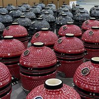 AUPLEX Pearl Glazing Restaurant Ceramic Cooking Outdoor Kitchen Green Grill Barbecue 13-inch Charcoal Kamado Bbq Grill