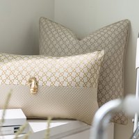 DUNXDECO Oat Color Cushion Retro Geometric Jacquard Cushion Cover Pillow Case Art House Ivory Home Sofa Chair Coussin