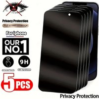 5Pcs Privacy Tempered Glass for IPhone16/15/14/13 Promax 11 Pro 12Mini Anti-Peep Screen Protector 13 Promax 7 8 XS XR 15Plus 16E