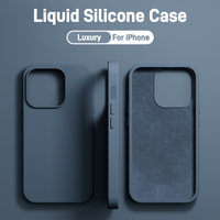 Luxus Flüssigsilikon Soft Case Schutz für iPhone 15 14 13 12 11 Pro Max Plus Mini Schutzhülle Telefon Zubehör 7 8 XS XR X