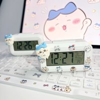 Kawaii Chiikawa Mini DIY Desktop Electronic Clock Student Time Manager Kitchen Timer Temperature Display Digital Alarm Clock