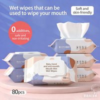 Baby Hand and Mouth Wet Wipes 80 Sheets, Unscented Hypoallergenic Soft Wet Wipes for Newborns,