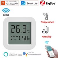 Tuya Zigbee WiFi Temperature Humidity Sensor For Smart Home LCD Screen Works With Alexa Google Home APP Smart Life Smart Yandex