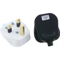 England Removable Power Plug Type G White Black 3 Pin UK Mains Plug 13A Appliance Assembly Power Cord Fuse Wiring Connector
