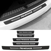 Car Door Threshold Tape Door Sill Protective Stickers for JEEP RENEGADE Logo Rear Trunk Door Bumper Scratch Guard Trim Accessory