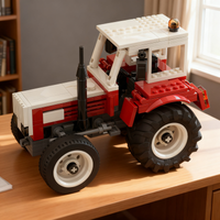 295-teiliges MOC City Farm Steyr 650 760 Oldtimer Traktor-Mäher Modell-Baustein-Set, Lernidee, Bastelset, Ausstellungsstück, Sammlerstück, Geburtstagsgeschenk