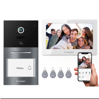 TMEZON 2-Draht-WLAN-Video-Türklingel, Video-Türsprechanlage, 7-Zoll-IP-Touchscreen, 1080P-Metall-Türklingel mit Kamera, Bewegungserkennung, Entriegelung per App/RFID-Karte