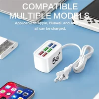 6 Ports USB Fast Charger Power Strip 6-in-1 USB Desktop Charging Station Fast Charging 1m Cord Multi Port USB HUB Adapter Socket