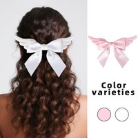 2Pcs/Set Angel Wings Bow Hair Accessories Two Tone Satin Hairpin Girl Heart Back Head Top Clip Side Clip Headpiece Accessories