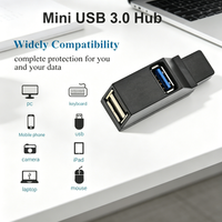 USB 3.0 2.0 Rotatable 3 Ports Hub Splitter,High Speed Data Transfer Multiple Expander for PC Computer Laptop MacBook Accessories